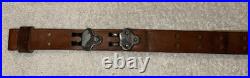 Vtg WWI WWII leather 1.25 wide RIFLE SLING M1907 M1903 Garand Spring