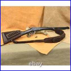 WAYNES DOG Cowhide Leather Gun Shell Holder Buttstock with Matched Rifle Sling