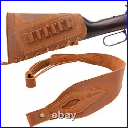 WAYNE'S DOG Leather Gun Buttstock Cover with Leather Sling. 308.22LR 12GA. 357 WAYNE'S DOG Leather Gun Buttstock Cover with Leather Sling. 308.22LR 12GA. 357