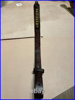 WEATHERBY # 2 Custom Leather Rifle Sling Hand Tooled and Handmade in the USA