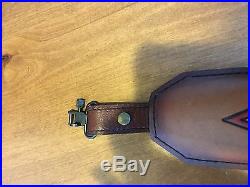 WEATHERBY Factory Vintage Leather Elephant Head Rifle Sling, EXCELLENT Condition