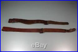 WW2 Era Swiss Leather K31 Rifle Slings European Mauser Sling Lot of 2 S25