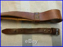 WW2 Mosin Nagant leather rifle sling (S-stitched) FREE SHIPPING