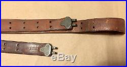 WWII 1907 Pattern Leather Rifle Sling, Marked Boyt 43, for Garand, 1903