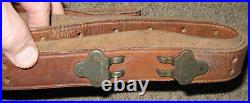 WWII Leather Rifle Sling, M1907, Steel Fittings, for Garand and M1903
