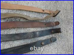 WWI WWII Lot 5 French Leather Rifle Sling LEBEL BERTHIER MAS Metal Buckle