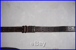 WWI-WWII U. S. Rifle Leather Sling (1918) W. E. H WITH VINTAGE WINCHESTER HOOKS