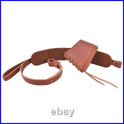 Wayne's Dog Combo Grain Leather Rifle Recoil Pad Buttstock with Gun Strap Sling