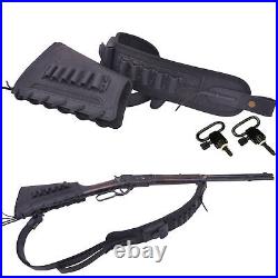 Wayne's Dog Leather Gun Ammo Buttstock Cheek Rest with Carry Strap Sling Combo