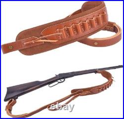 Wayne's Dog Top-Grain Leather Gun Sling Rifle Strap with Shell Holder for. 30-06