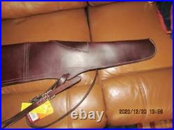 Western Winchester Leather Rifle Scabbard Double Sling Saddle Straps Oilded