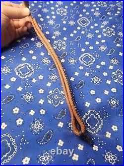 White Stitched Tooled Leather Rifle Sling Suede Backed Sling With Talon Swivels
