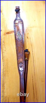 Wolf Custom made leather padded rifle or shotgun sling, made in the U. S. A Wolf Custom made leather padded rifle or shotgun sling, made in the U. S. A