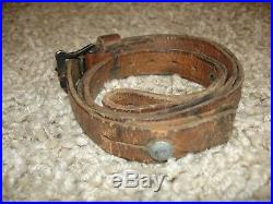 Wwii Italian Carcano Rifle / Carbine Leather Sling-original-complete-vg Cond